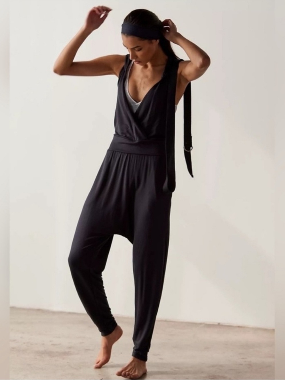 Free People || FP Movement Second Chance Onsie Hooded Jumpsuit Black XS